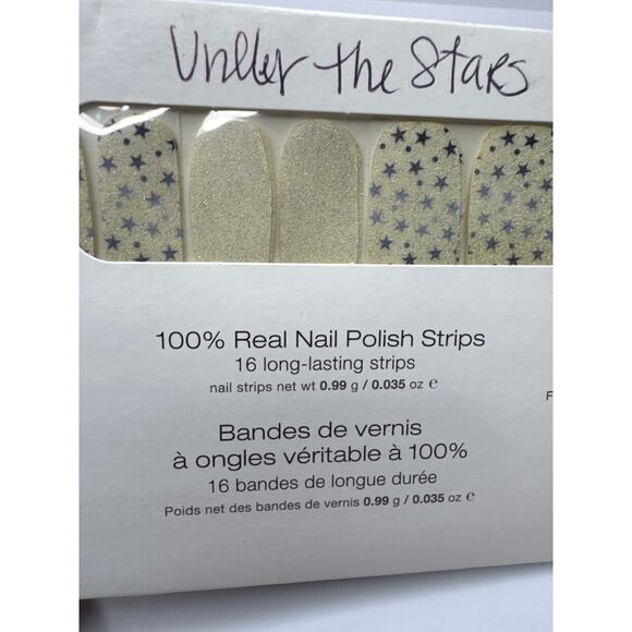 NWT Color Street “Under the Stars” Snowy Holo Glitter Blue Stars Nail Strips - Picture 1 of 4